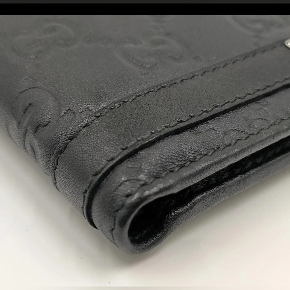 Gucci Guccisima Purse (Coin Pocket) Wallet Black Leather with Silver Accent - Picture 6 of 7